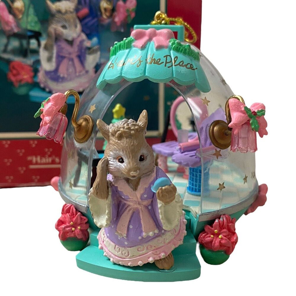 Vintage Enesco‎ "Hairs The Place" Mouse Christmas Ornament collectable